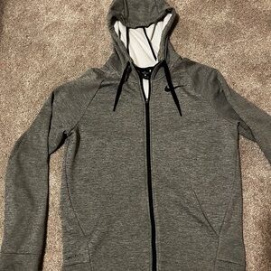 Men’s Small Nike Charcoal Fleece Lined Zip-Up Hoodie EUC